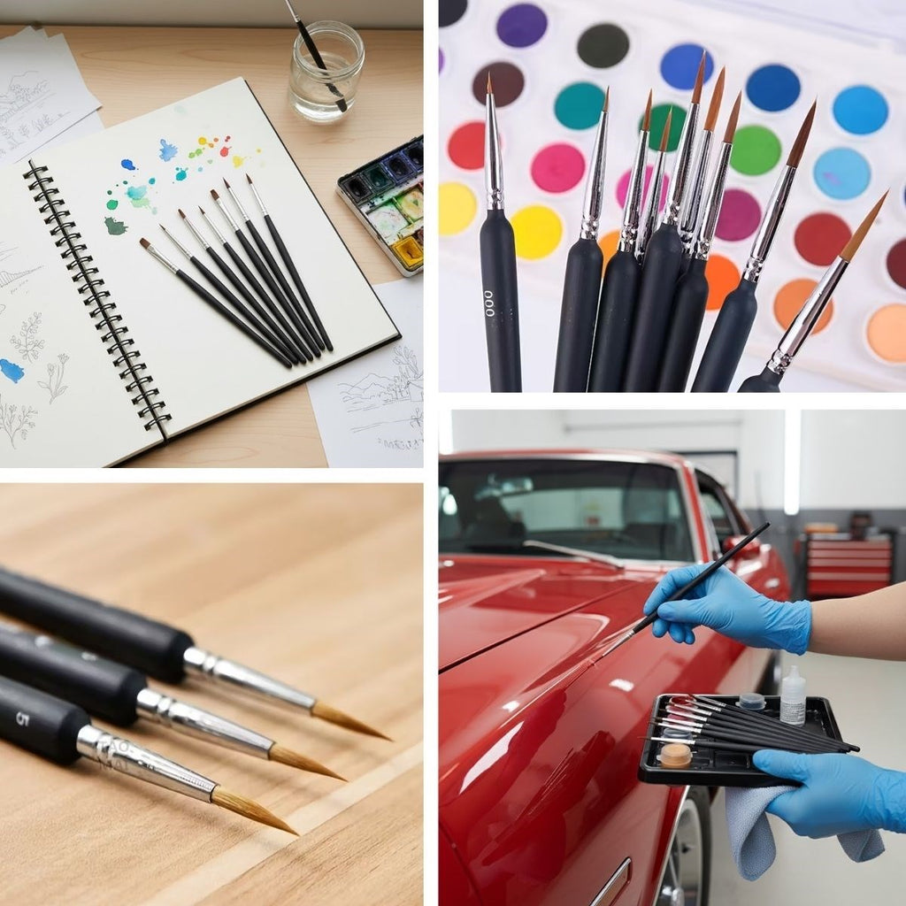 10 Adet Hobi ve Araba Rötüş Fırça Seti – İnce Detay Boyama, Model Yapımı ve Araç Çizik Giderme İçin Çok Amaçlı Fırça Takımı
