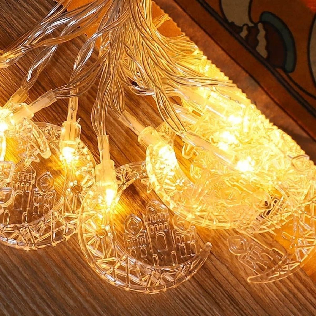 Hilal ve Cami Şekilli 3.5 Metre USB LED Işık – 20 LED’li Dekoratif Ramazan Dekorasyonu ve Ortam Aydınlatması