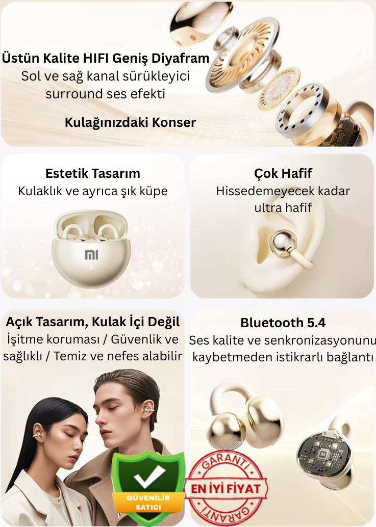 Xiaomi Berlin 9D Surround Stereo Kemik İletim Wireless Küpe Kulaklık