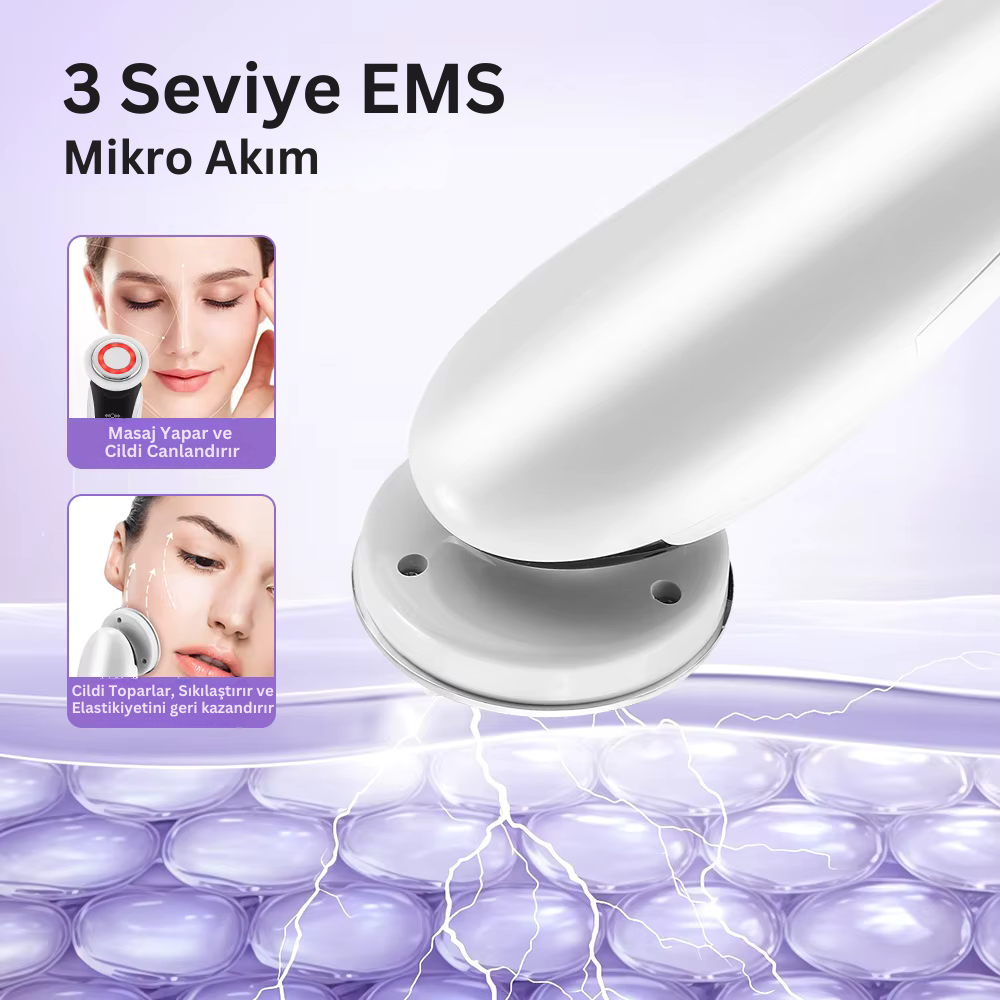 Face EMS, Led Terapi, Sonic Titreşimlerle Yüz ve Boyun Bölgesi Sıkılaştırma - Gençleştirme - Bakım Güzellik Cihazı