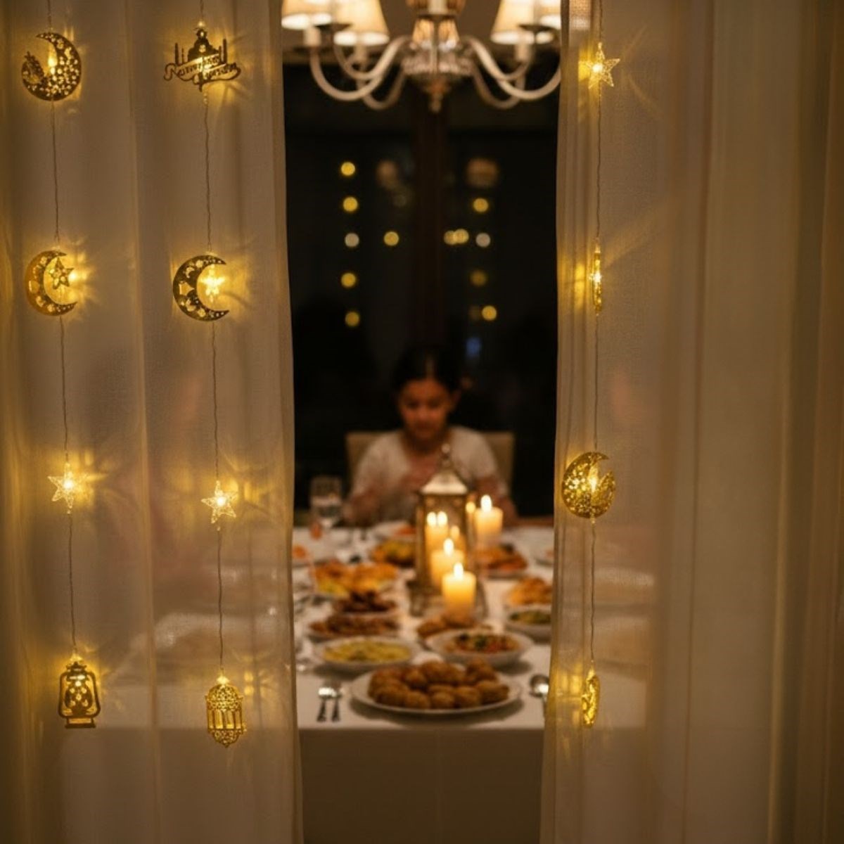 10 Adet Sarkıtlı Karışık Ramazan Temalı LED Işık – Pilli 2 Metre Ramazan Süsü, İslami Dekorasyon, Ev ve Mekanlar İçin Dekoratif Ortam Aydınlat