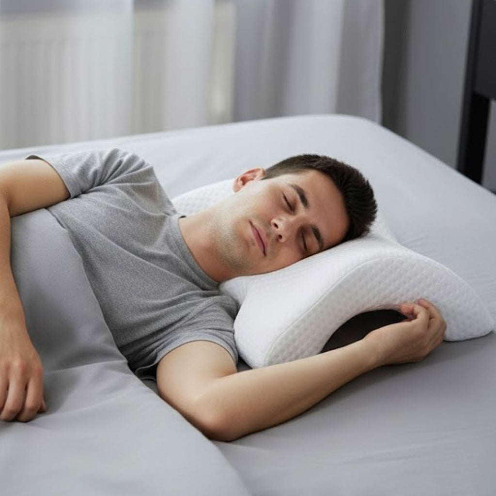 % 100 Visco Kavisli Ortopedik Yıkanabilir Kumaş Kılıflı Bel Boyun Bacak Ağrıları İçin Yastık