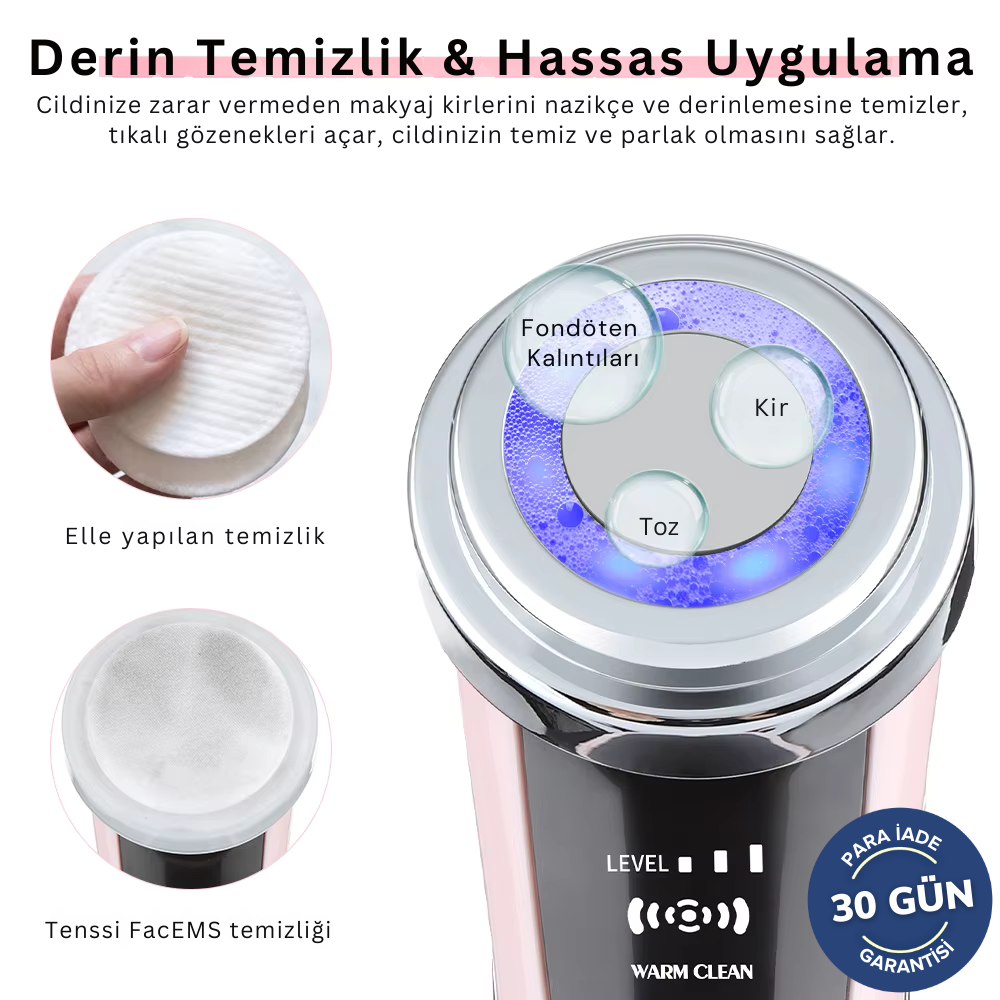 Face EMS, Led Terapi, Sonic Titreşimlerle Yüz ve Boyun Bölgesi Sıkılaştırma - Gençleştirme - Bakım Güzellik Cihazı