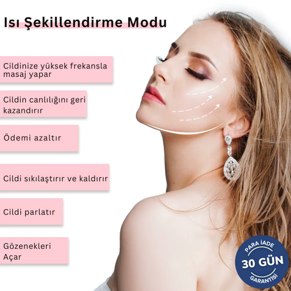 Face EMS, Led Terapi, Sonic Titreşimlerle Yüz ve Boyun Bölgesi Sıkılaştırma - Gençleştirme - Bakım Güzellik Cihazı