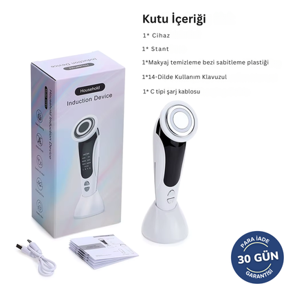 Face EMS, Led Terapi, Sonic Titreşimlerle Yüz ve Boyun Bölgesi Sıkılaştırma - Gençleştirme - Bakım Güzellik Cihazı
