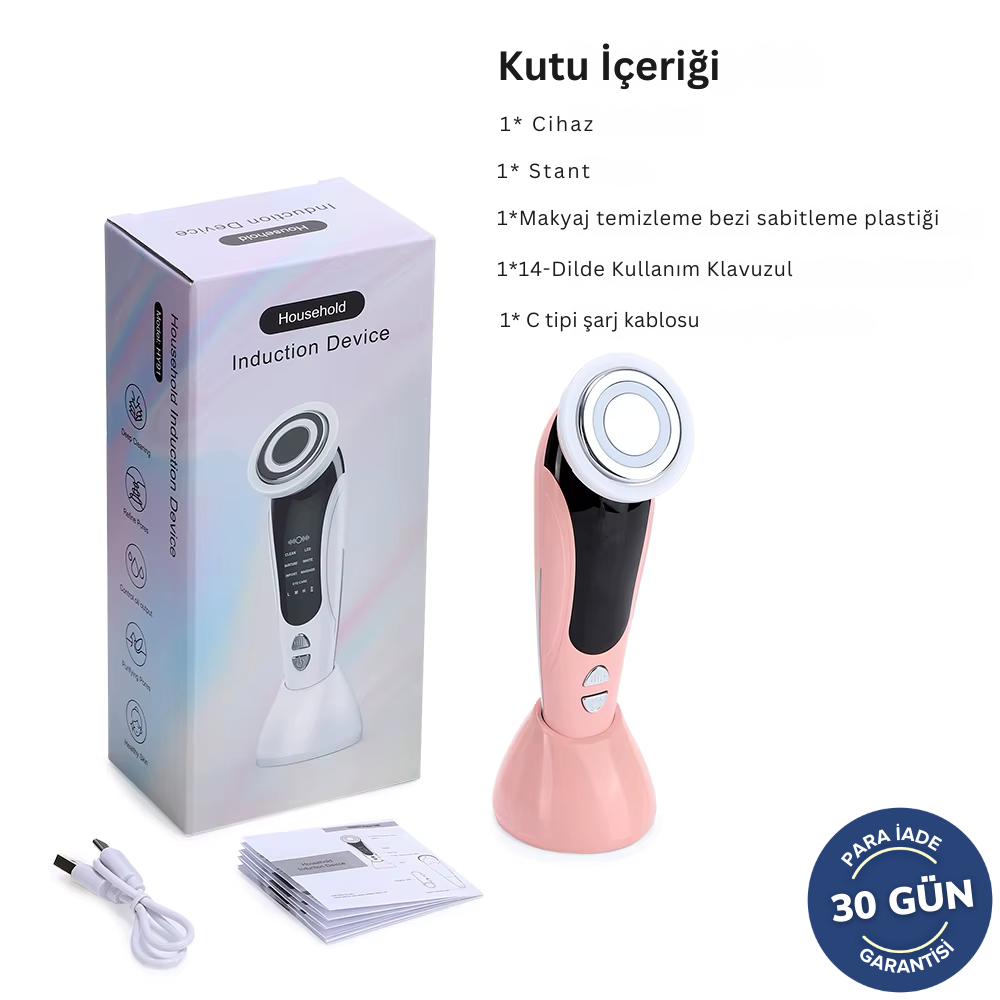 Face EMS, Led Terapi, Sonic Titreşimlerle Yüz ve Boyun Bölgesi Sıkılaştırma - Gençleştirme - Bakım Güzellik Cihazı