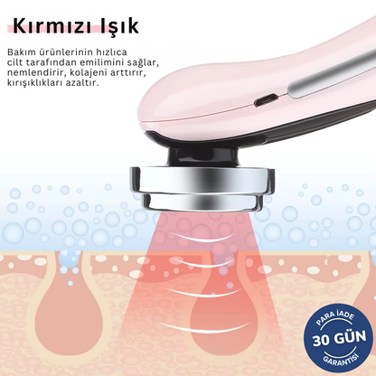 Face EMS, Led Terapi, Sonic Titreşimlerle Yüz ve Boyun Bölgesi Sıkılaştırma - Gençleştirme - Bakım Güzellik Cihazı