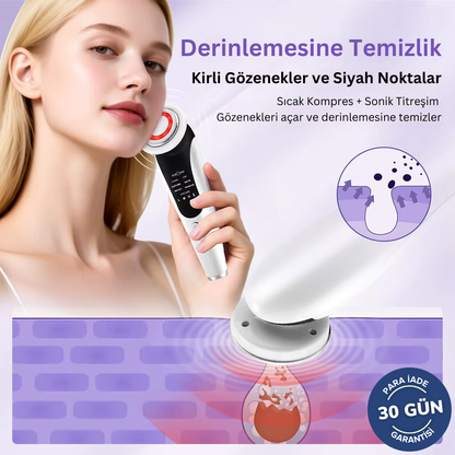 Face EMS, Led Terapi, Sonic Titreşimlerle Yüz ve Boyun Bölgesi Sıkılaştırma - Gençleştirme - Bakım Güzellik Cihazı